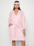 Ladies Pure Cotton Waffle Dressing Gown Floral Print Pink Yellow