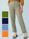 Ladies Tencel Barrel Leg Loose Fit Chino Trousers