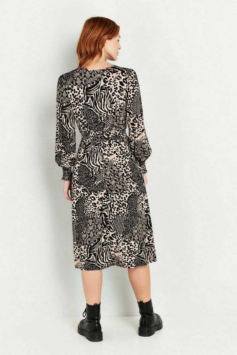 Womens Dresses Green Animal Print Dress Wallis Zebra-print Silk Midi Dress  RS11851 NISSA