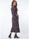 Ex Roman Black Floral Print Pocket Detail Midi Dress