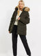 Threadbare Woodie Hooded Short Padded Jacket With Faux Fur Trim
