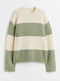 Ladies Ex H&M Rib Knit Soft Feel Striped Jumper Blue Green