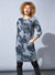 Ex Roman Grey Floral Print Cocoon Pocket Front Dress