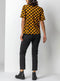 Ex Roman Ladies Yellow Check Print Puff Sleeve Blouse