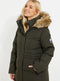 Threadbare Women's Arnie Khaki Longline Parka Jacket
