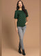 Ex Roman Ladies Green Black Check Print Puff Sleeve Top