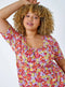 Ex Roman Pink Curve Floral Print Smock Top