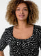Ex Roman Black Curve Ditsy Spot Print Midi Dress