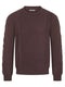 Mens Cable Knit Soft Feel Jumper In Brown & Plum Part Wool