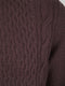Mens Cable Knit Soft Feel Jumper In Brown & Plum Part Wool