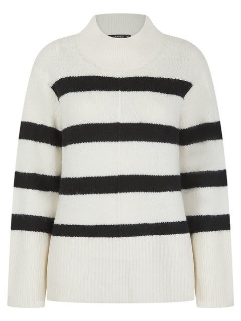 Ladies Stripe Dunnes Store Turtleneck Knit Jumper