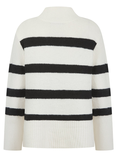 Ladies Stripe Dunnes Store Turtleneck Knit Jumper