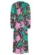 Ex Papaya Ladies Long Sleeve Print V Neck Floral Dress