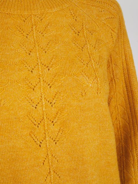 Ladies Naf Naf Mustard Yellow Cable knit Jumper