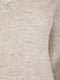 Ladies V Neck Ribbed Collared Cable Knit Jumper