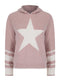 Ladies Pink Star Print Hooded Lightweight Jumper Top