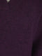 Ladies V Neck Ribbed Collared Cable Knit Jumper Pink / Purple