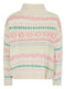 Ladies Piaza Italia Pink / Cream Vintage Look Fairisle Jumper