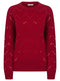 Ladies Reserved Sequin Zig zag Jumper In Red & Beige