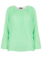 Ladies Pleated Long Sleeve Sheer Arm Blouse 4 Colours