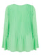 Ladies Pleated Long Sleeve Sheer Arm Blouse 4 Colours