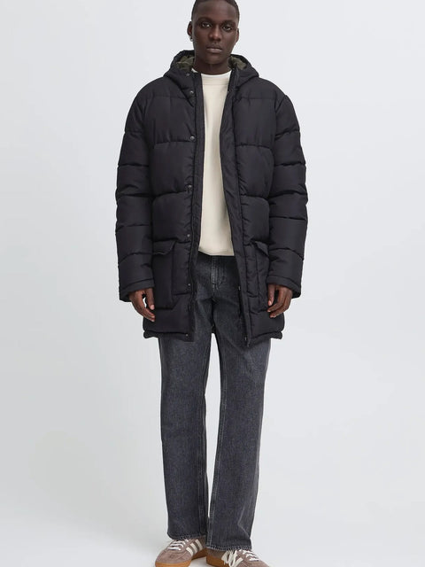 Mens Blend BHELWIN parka jacket In Black Puffer