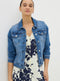 Ladies Cotton Stretch Denim Jacket In Blue And Black