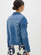 Ladies Cotton Stretch Denim Jacket In Blue And Black
