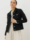 Ladies Cotton Stretch Denim Jacket In Blue And Black