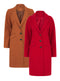 Ladies Lined Button Up Long Sleeve Jacket Coat