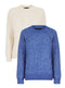 Ladies F&F Tesco Ribbed Cable Knit Jumper Blue & Cream