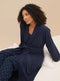 Ladies Pure Cotton Broderie Trim Wrap Gown