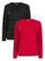 Ladies Ex Bon Marche Diamante Heart Front V Neck Jumper