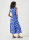 Ex Hush Front Gathered Cotton Dress Blue