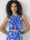 Ex Hush Front Gathered Cotton Dress Blue