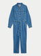 Ladies Blue Denim Belted Jumpsuit