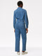 Ladies Blue Denim Belted Jumpsuit