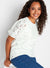 Ex M&Co Ladies White Lace Puff Sleeve Blouse