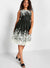 Ex M&Co Ladies Black Lace Border Midi Dress