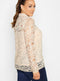 Ex M&Co Ladies Nude Pink Lace Shirt Blouse