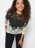 Ex M&Co Ladies Black & White Floral Lace Blouse