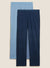 Ladies Cotton Modal Pyjama Bottoms In Navy & Light Blue