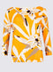 Ladies Floral Print Slash Neck 3/4 Sleeve Top Size 16 Only