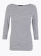 Ladies Cotton Rich Striped Slim Fit 3/4 Sleeve Top