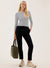 Ladies Cotton Rich Striped Slim Fit 3/4 Sleeve Top