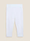 Ladies White Cotton Rich Cropped Leggings