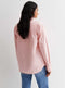 Ladies Cotton Denim Oversized Shirt In Pink & Khaki