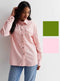 Ladies Cotton Denim Oversized Shirt In Pink & Khaki