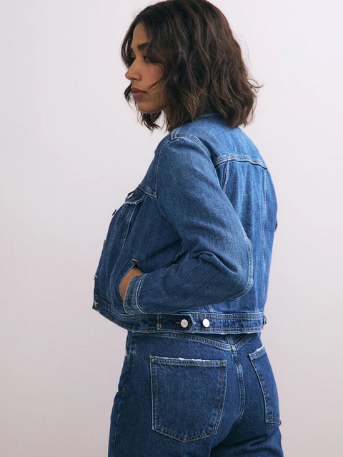 Ladies Fuller Bust Denim Trucker 100% Cotton Jacket