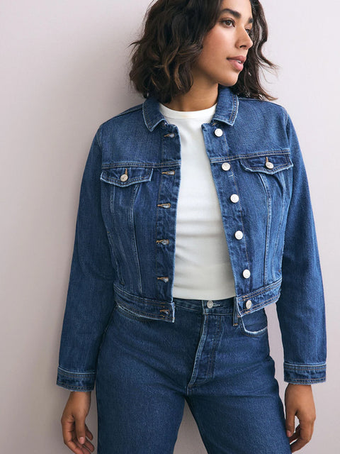 Ladies Fuller Bust Denim Trucker 100% Cotton Jacket
